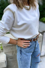 Casual Solid Patchwork O Neck Tops