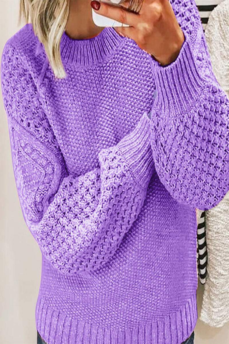 Casual Solid Patchwork O Neck Tops