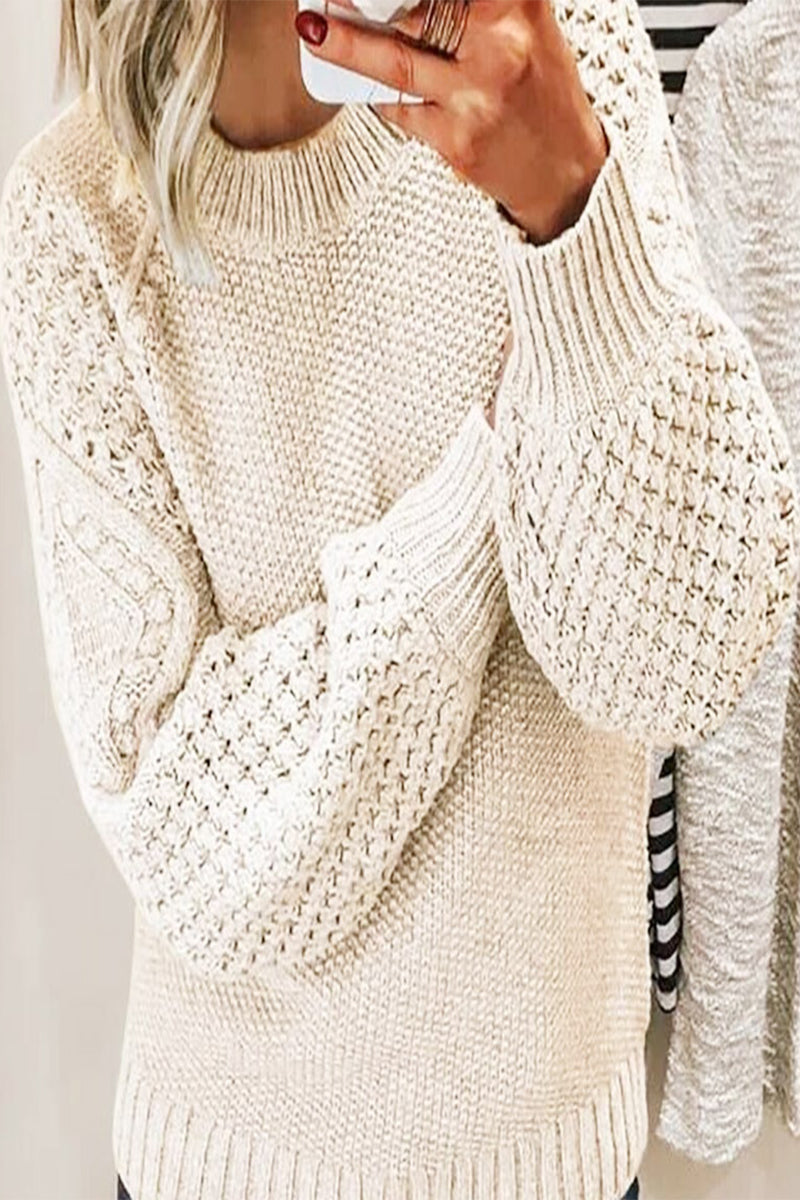 Casual Solid Patchwork O Neck Tops