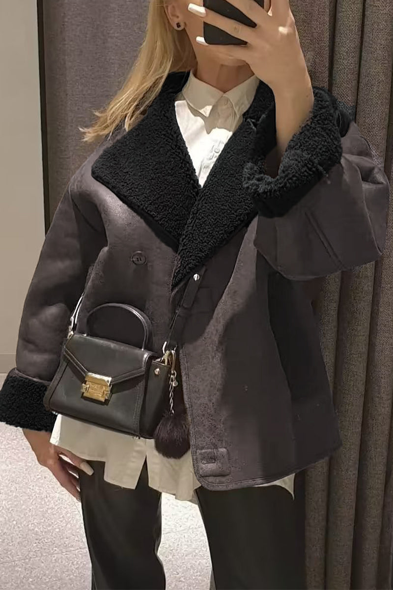 Casual Street Solid Patchwork Turndown Collar Outerwear