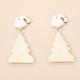 Casual Christmas Tree Patchwork Earrings