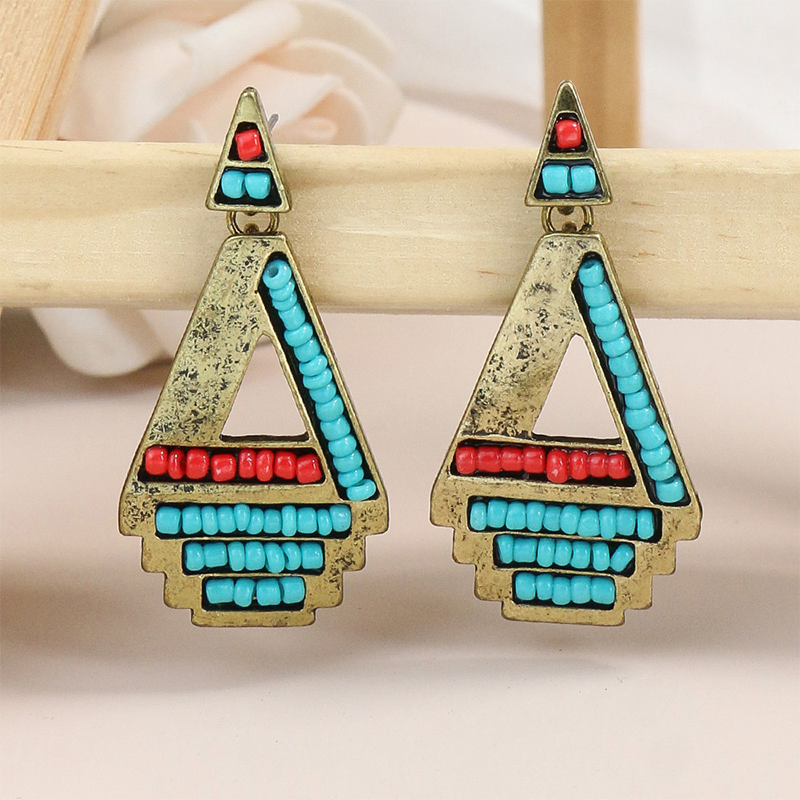 Bohemian Geometric Patchwork Earrings