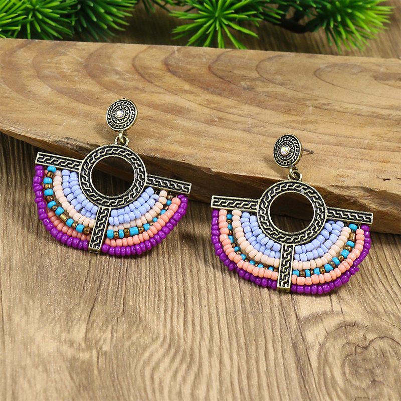 Bohemian Geometric Patchwork Earrings