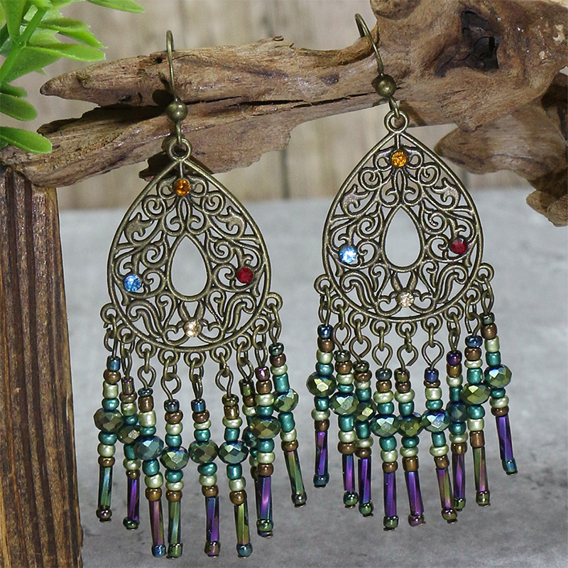 Bohemian Geometric Patchwork Earrings