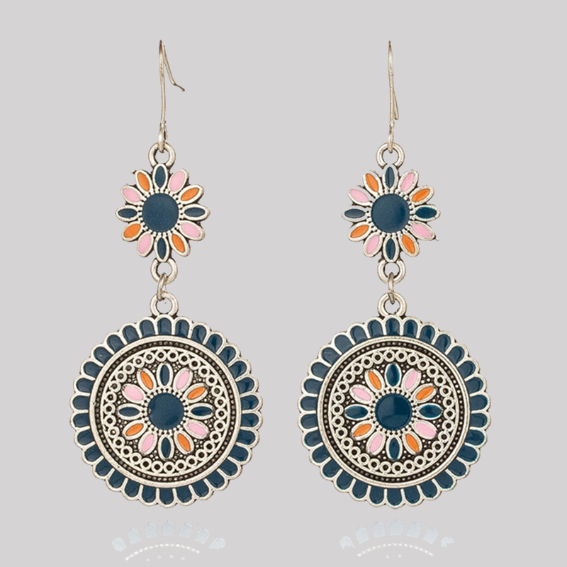 Bohemian Vintage Geometric Patchwork Earrings