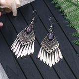 Bohemian Vintage Geometric Tassel Patchwork Earrings