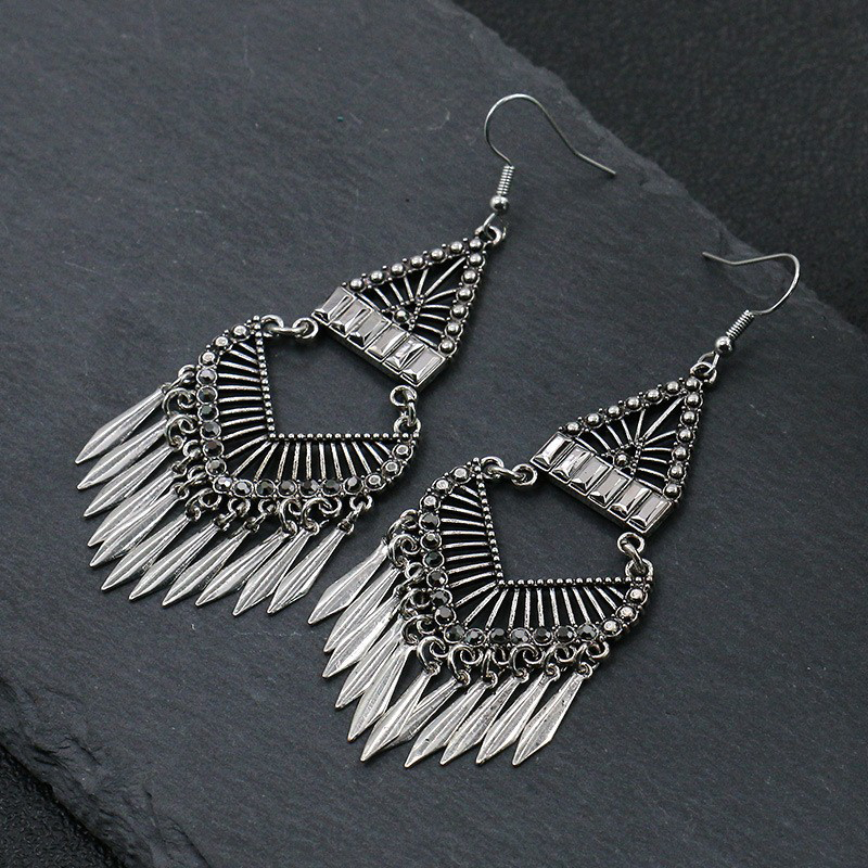 Bohemian Vintage Geometric Tassel Earrings