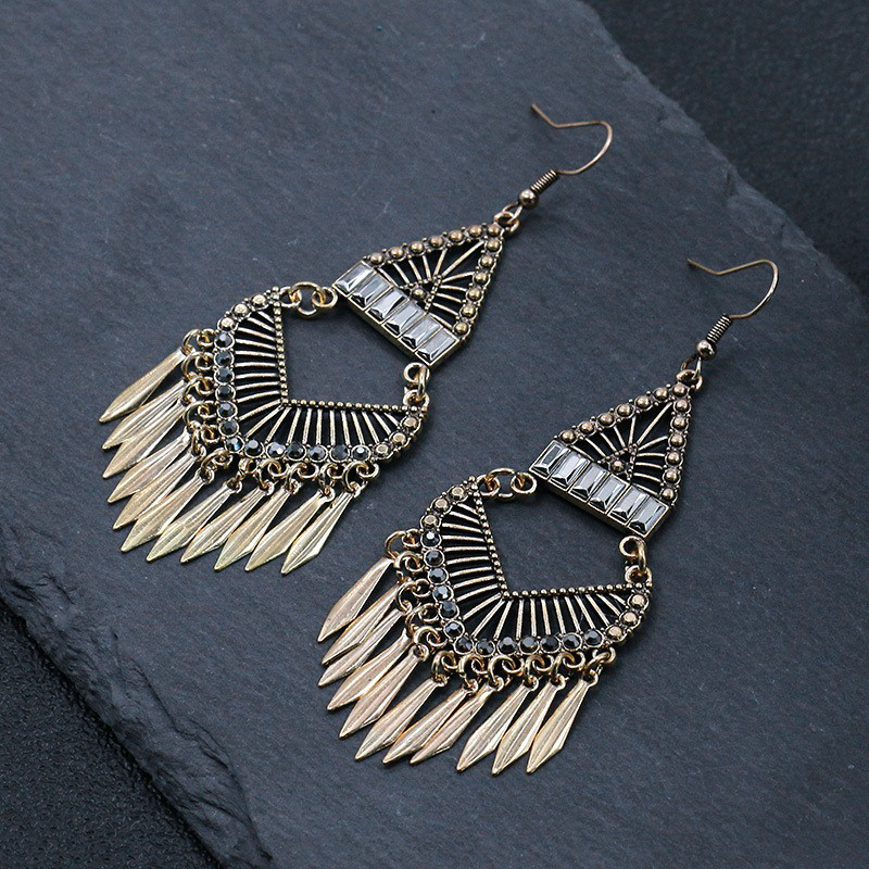 Bohemian Vintage Geometric Tassel Earrings