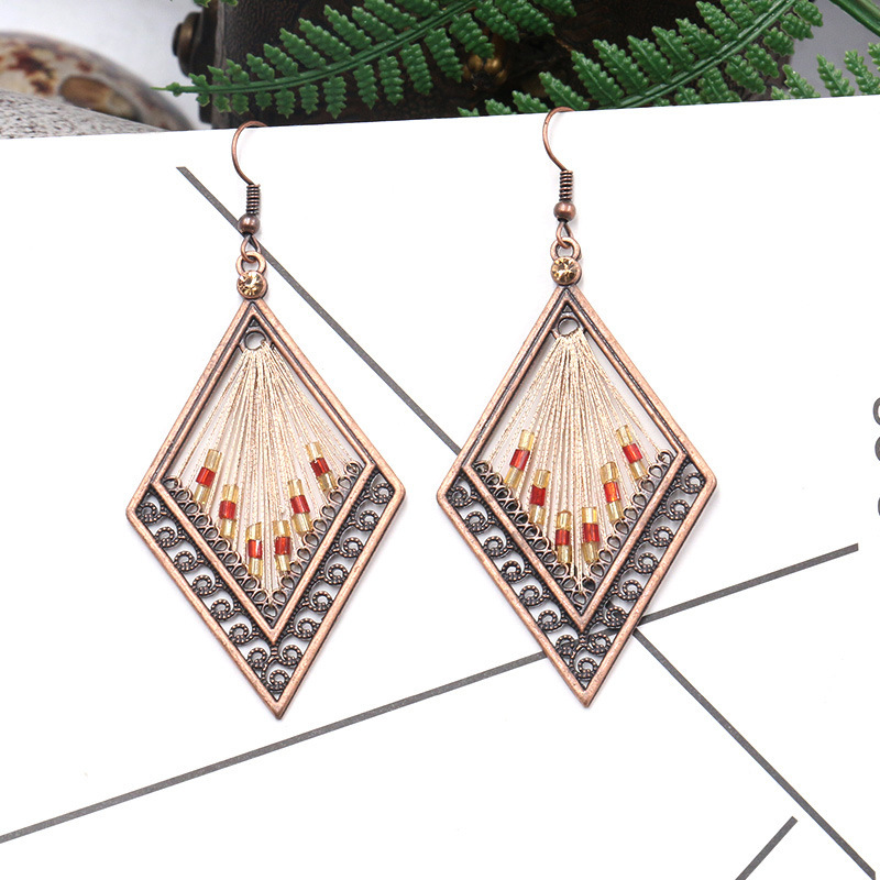 Vintage Geometric Patchwork Earrings