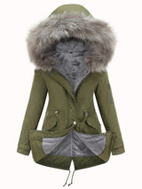 Amsoin Zip Pockets Fleece Thermal Hooded Coat