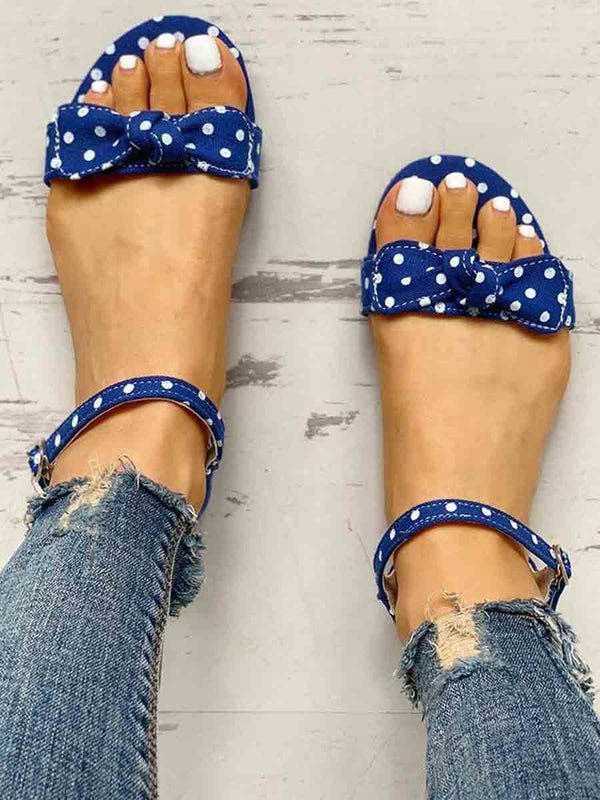 Amsoin Fashion Flat Polka Dot Bow Sandals