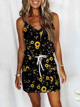 Amsoin Printed Sling Pocket Dress