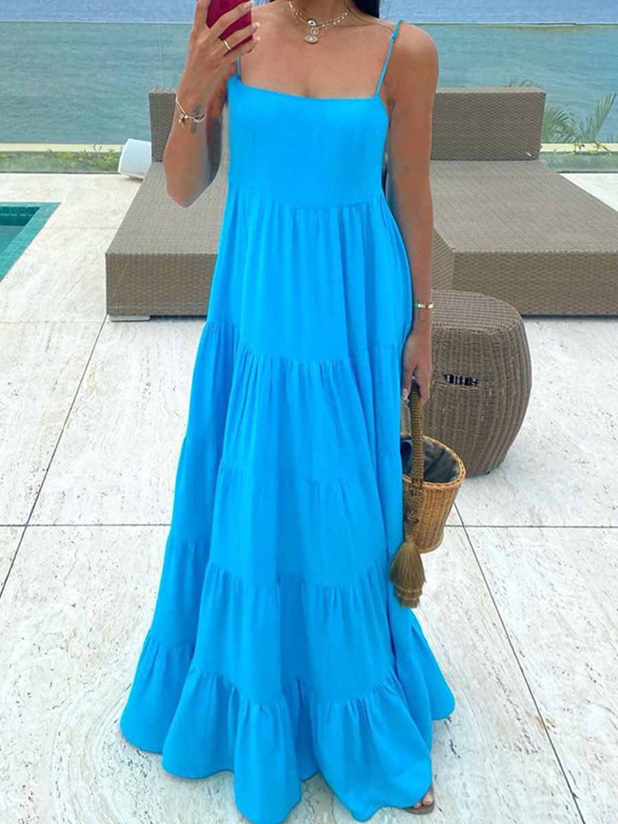 Amsoin Loose Suspender Dress