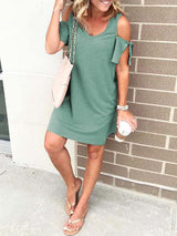 Amsoin Dew Shoulder Mini Dress