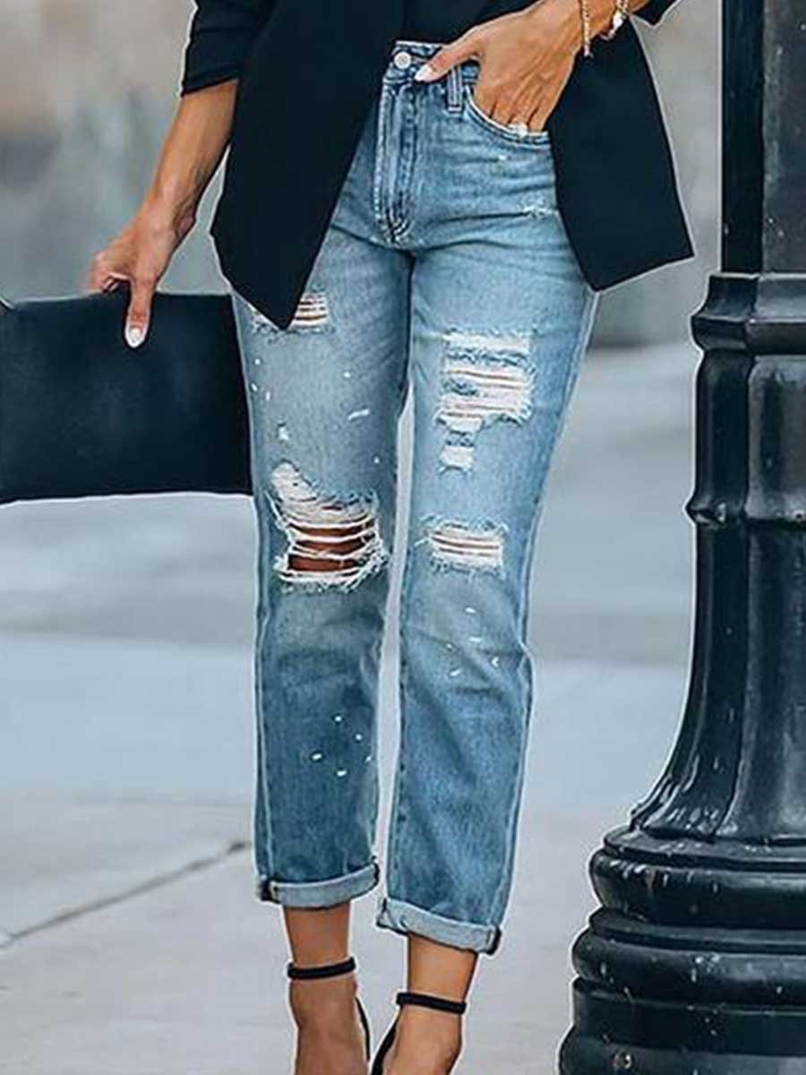 Amsoin Casual Ripped Jeans