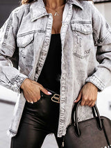 Amsoin Tassel Loose Denim Coat
