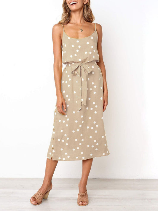 Amsoin Dot Belt Dress