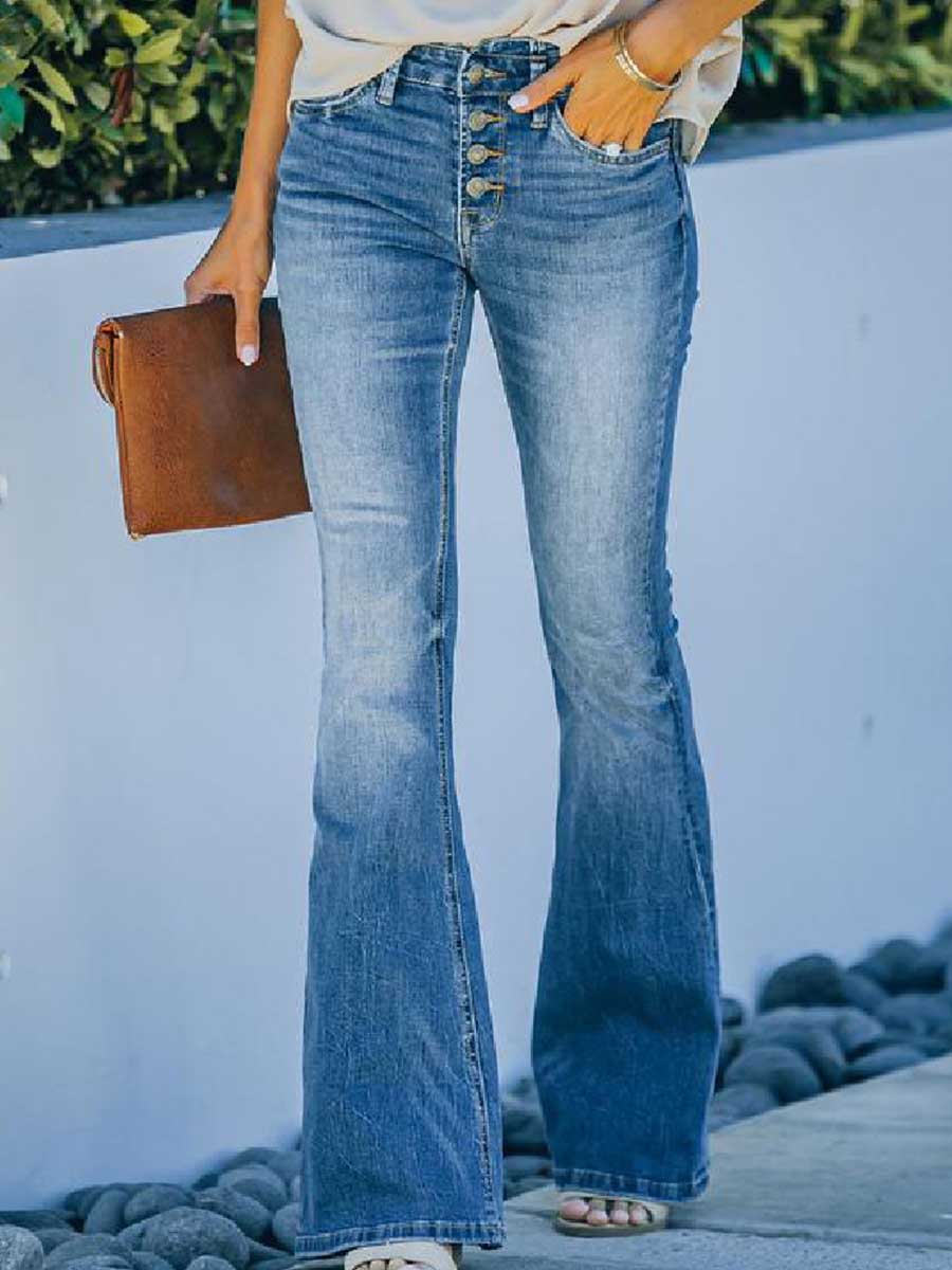 Amsoin Flared Washed Trousers