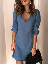 Amsoin Casual Denim Dress