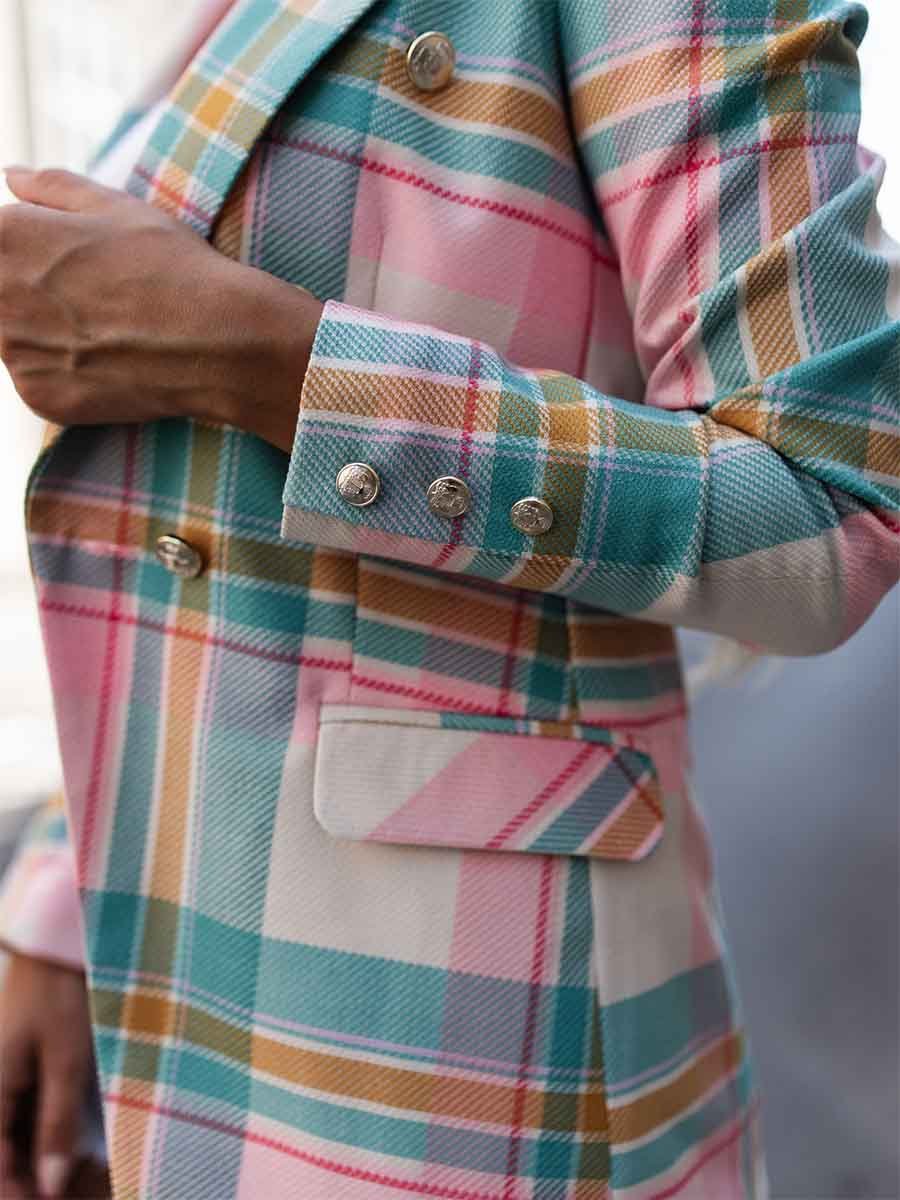 Amsoin Colorful Plaid Jacket