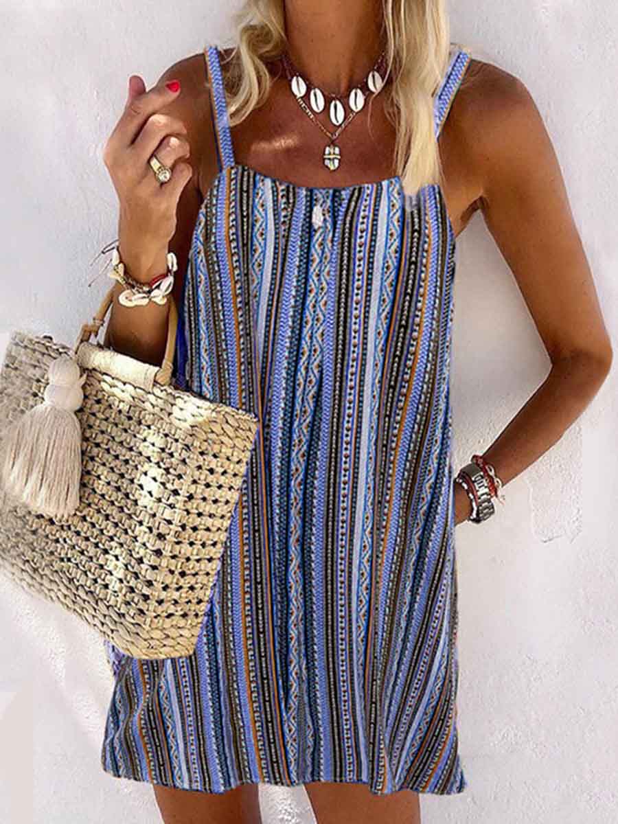 Amsoin Striped Sexy Camisole Dress