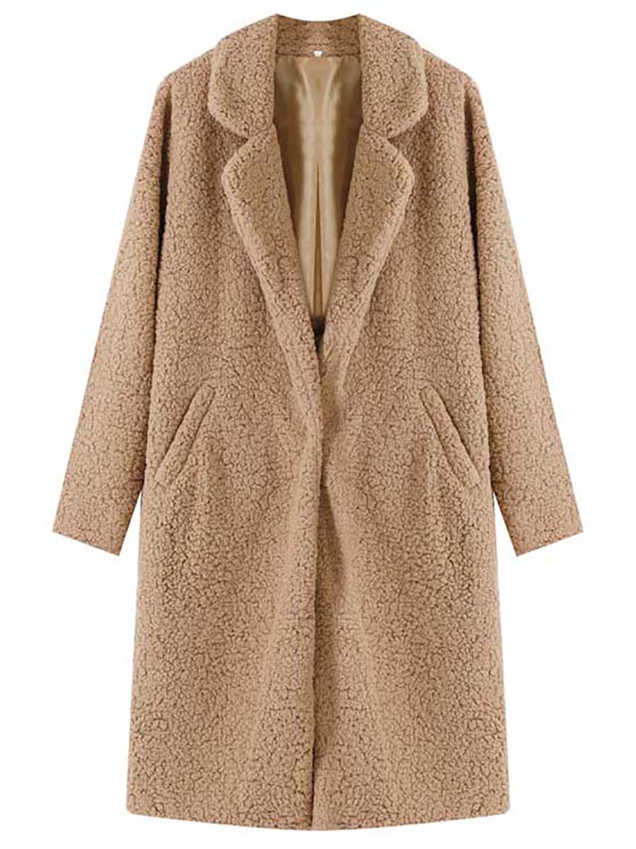 Amsoin Long-Sleeved Lapel Plush Jacket(7 colors)