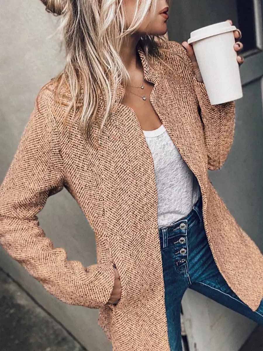 Amsoin Pocketed Heather Coat