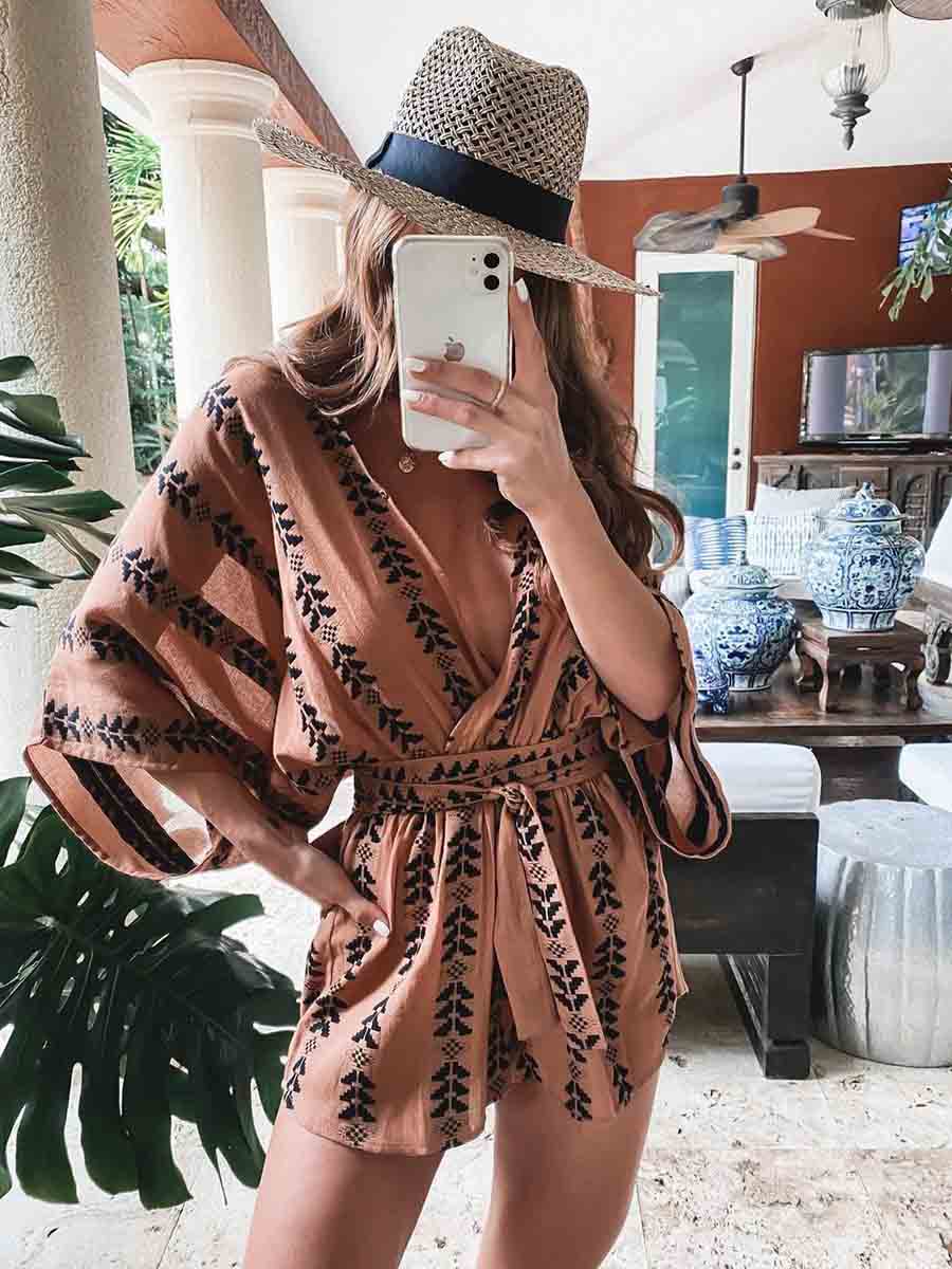 Amsoin Casual Lace-up Jumpsuit