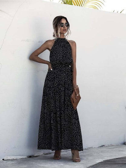 Amsoin Halter  Polka Dot Dress