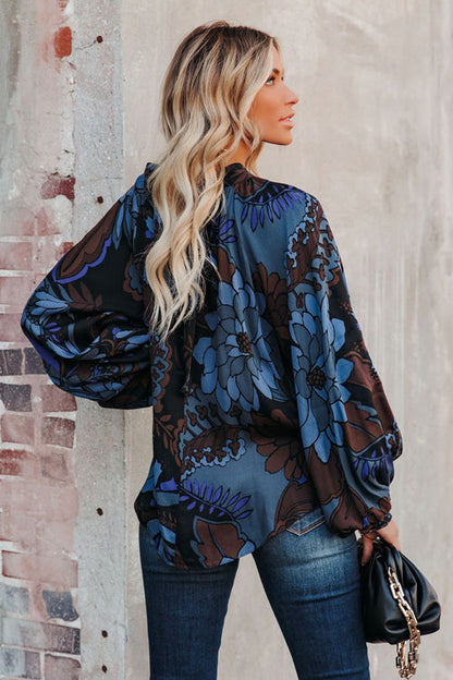 Amsoin Printed Statement Sleeve Top