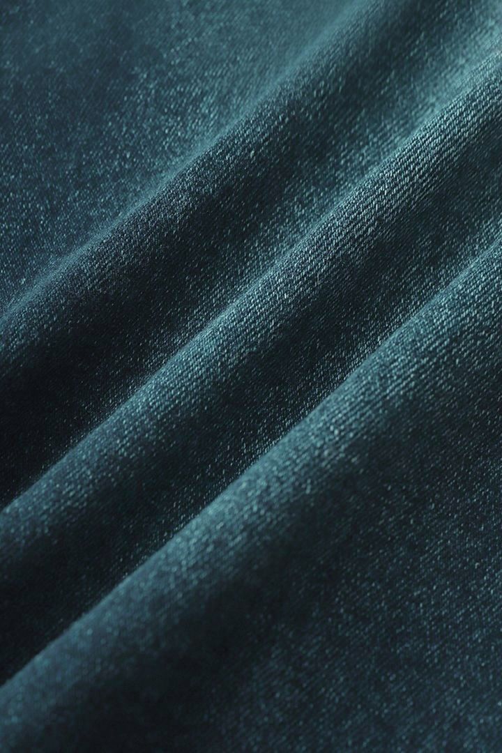 Amsoin Washed Raw Hem Mid Waist Wide Leg Jeans