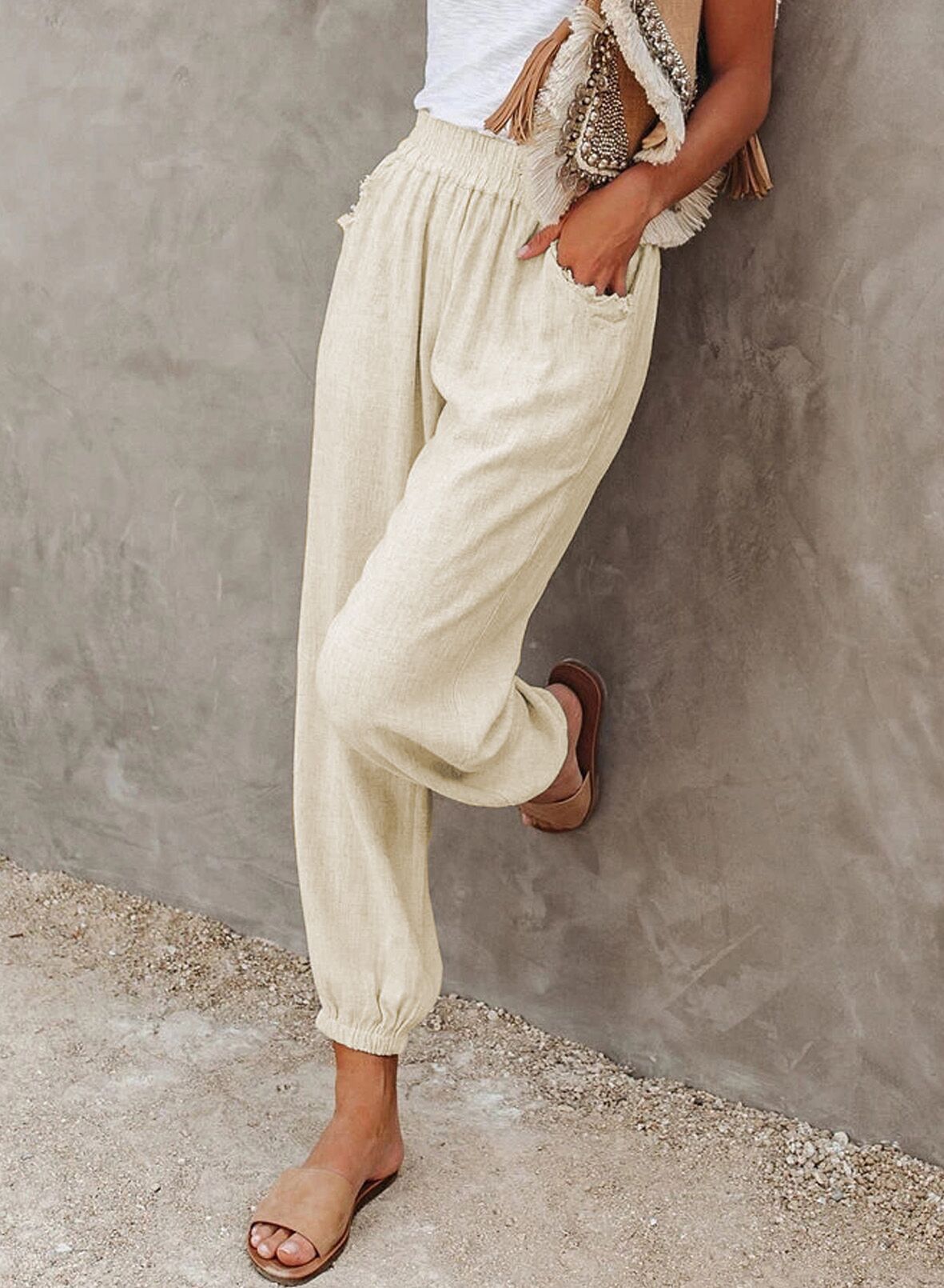 Amsoin Loose High Waist Pants