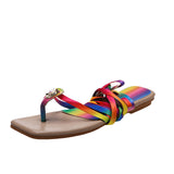 Amsoin Colorful Lace-up Flat Sandals
