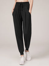 Amsoin Elastic Shirred Shift Ruched Casual Pants