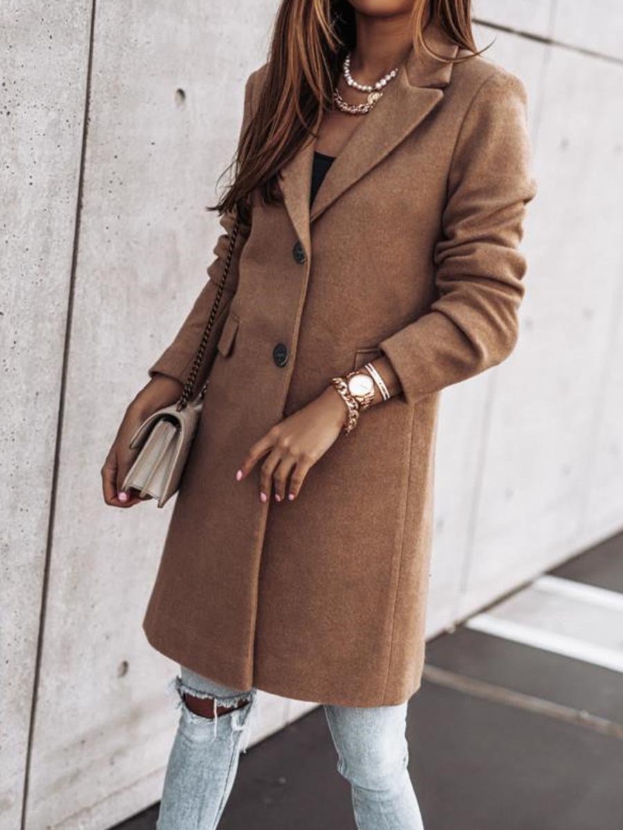 Amsoin Button Slim Coat