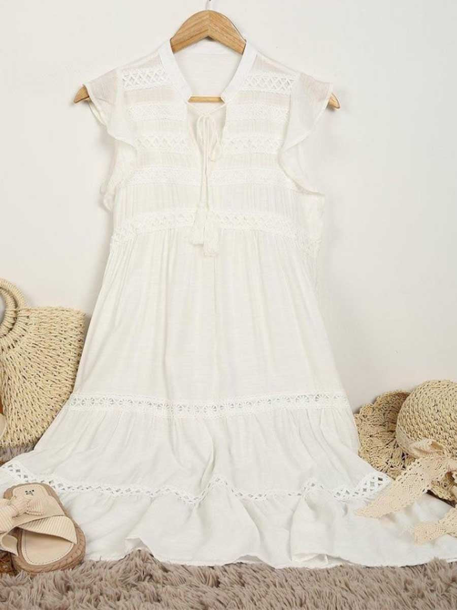 Amsoin Lace V Neck Dress