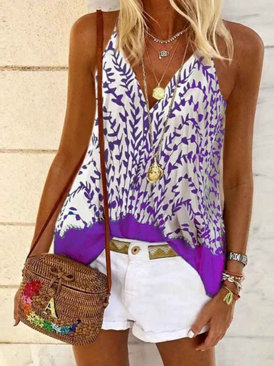 Amsoin Sexy Print Camisole Top