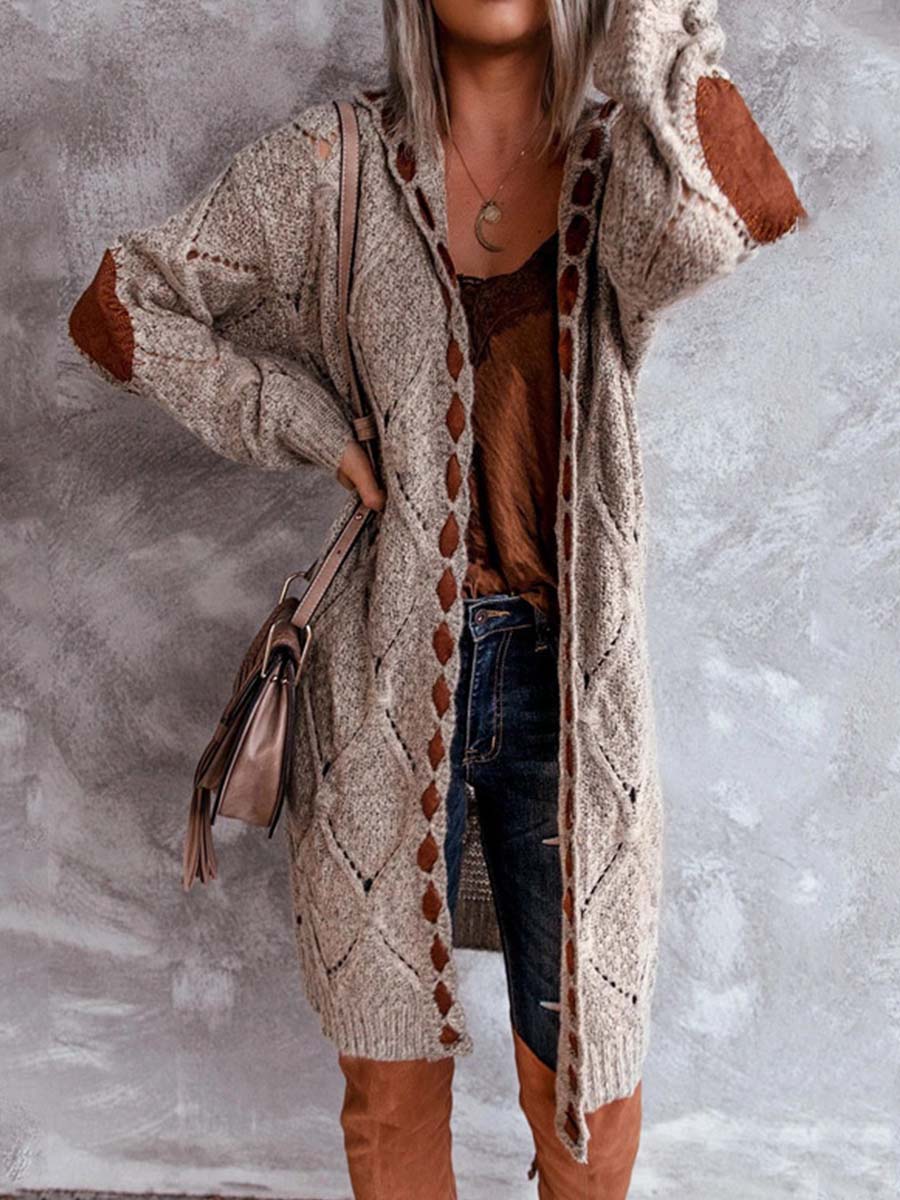 Amsoin Casual Hooded Knitted Cardigan