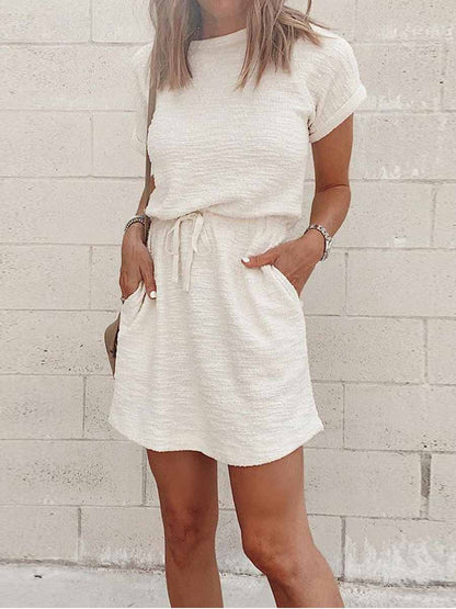 Amsoin Drawstring Daily Dress