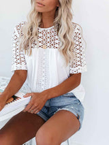 Amsoin Lace Panel T-Shirt