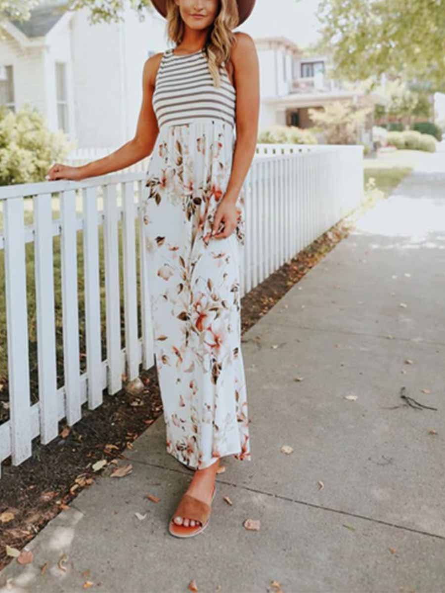 Amsoin Stripe Print Dress