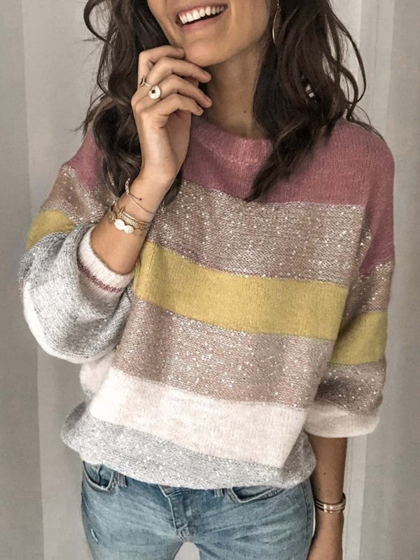 Amsoin Multicolor Knit Sweater