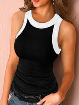 Amsoin Solid Color Round Neck Vest Tops(5 Colors)