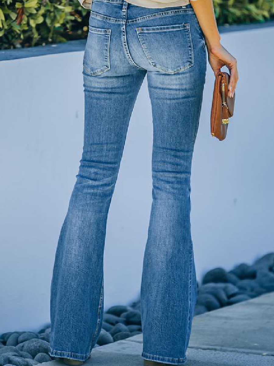 Amsoin Flared Washed Trousers