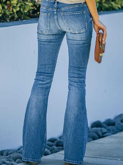 Amsoin Flared Washed Trousers