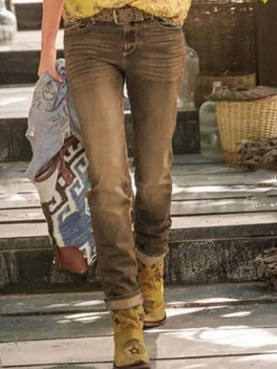 Amsoin Straight Vintage Mid-Rise Jeans