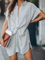 Amsoin Knot Striped Dress