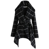 Amsoin Fashion Loose Check Coat