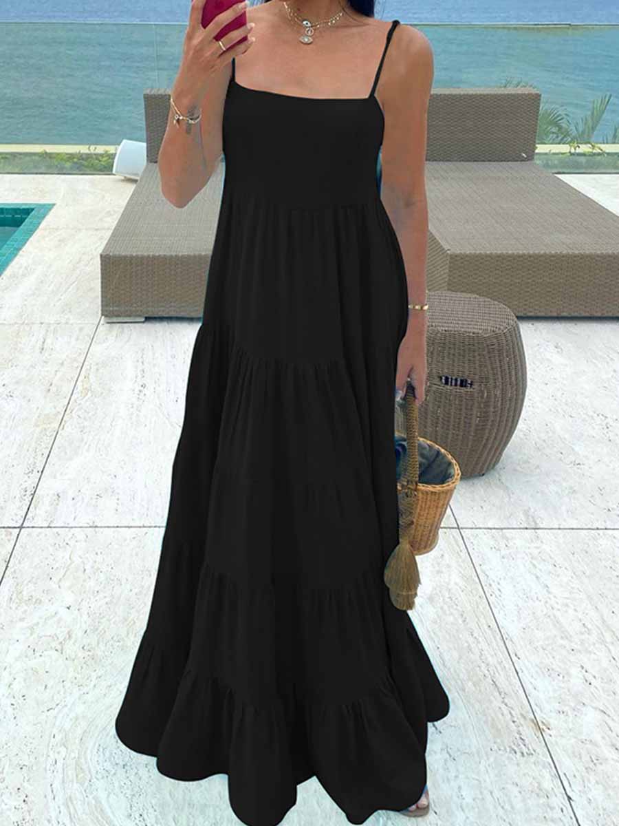 Amsoin Loose Suspender Dress