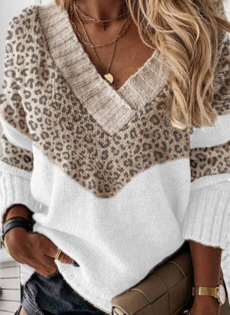 Amsoin Knit  V Neck Sweater